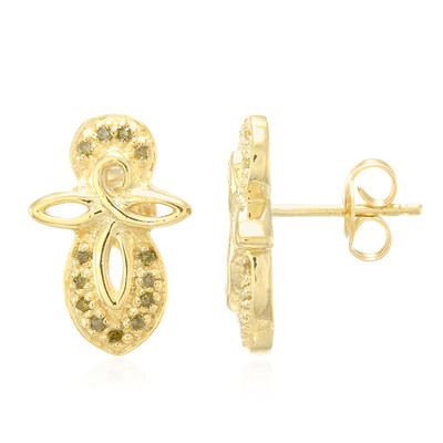 Fancy Diamond Silver Earrings