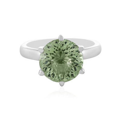 Green Amethyst Silver Ring