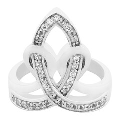 White Topaz Silver Ring