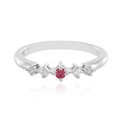 Pink Spinel Silver Ring
