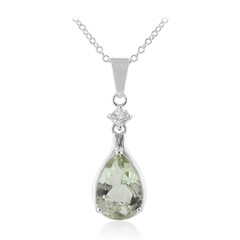 Green Amethyst Silver Necklace