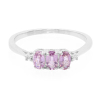 Unheated Ceylon Purple Sapphire Silver Ring