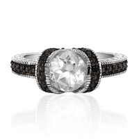 White Quartz Silver Ring