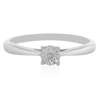 I2 (H) Diamond Silver Ring