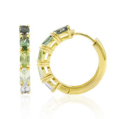 Green Tourmaline Silver Earrings