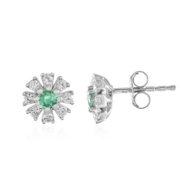 Colombian Emerald Silver Earrings