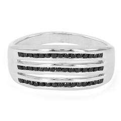 Black Spinel Silver Ring