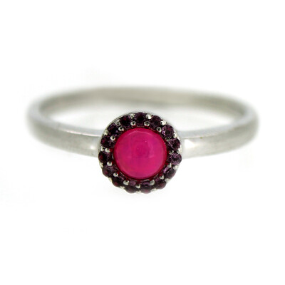 Pink Ethiopian Opal Silver Ring