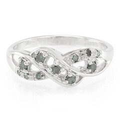 Fancy Diamond Silver Ring