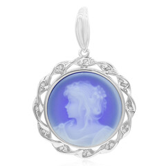 Blue Lace Agate Silver Pendant