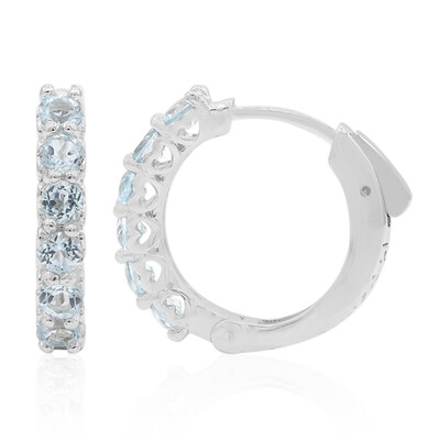Sky Blue Topaz Silver Earrings