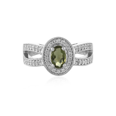 Moldavite Silver Ring