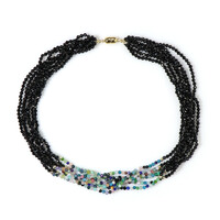 Black Spinel Silver Necklace (Riya)