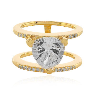 White Quartz Silver Ring