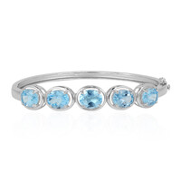Sky Blue Topaz Silver Bangle