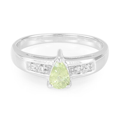 Green Sapphire Silver Ring