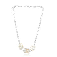 White Freshwater Pearl Silver Necklace (TPC)