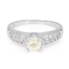 Rainbow Moonstone Silver Ring