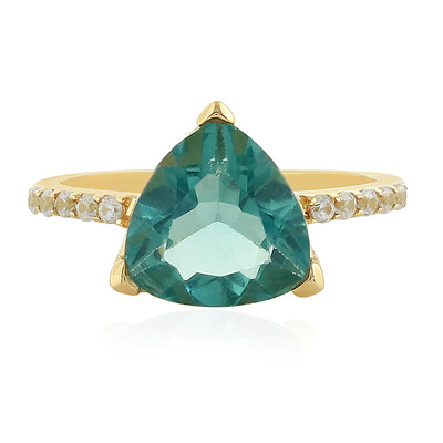 9K Belgian Teal Fluorite Gold Ring