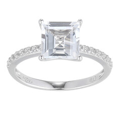 White Topaz Silver Ring (Adela Silber)