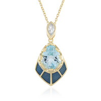 Sky Blue Topaz Silver Necklace (Adela Silber)