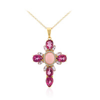 Pink Opal Silver Necklace