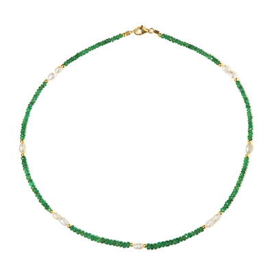 White Freshwater Pearl Silver Necklace (Riya)
