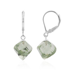 Green Amethyst Silver Earrings