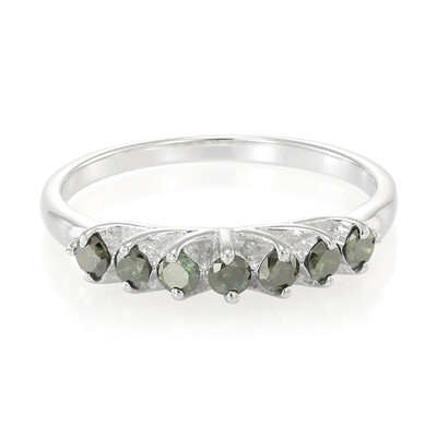 Fancy Diamond Silver Ring