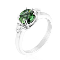 Chrome Apatite Silver Ring