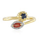 Orange Sapphire Silver Ring