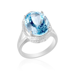 Sky Blue Topaz Silver Ring