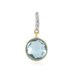 9K Sky Blue Topaz Gold Pendant