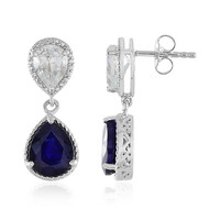 Madagascar Blue Sapphire Silver Earrings