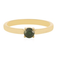 I3 Green Diamond Silver Ring