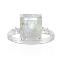 Rainbow Moonstone Silver Ring