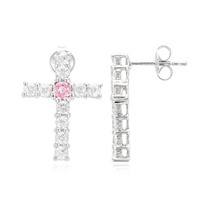 Padparadscha Sapphire Silver Earrings