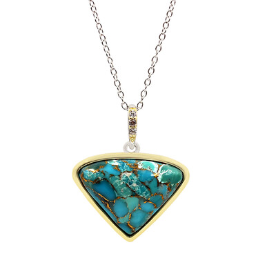 Blue Copper Turquoise Silver Necklace (Faszination Türkis)