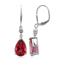Pink Topaz Silver Earrings