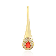 Red Ethiopian Opal Silver Pendant