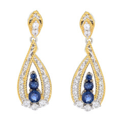 Blue Sapphire Silver Earrings (Gems en Vogue)