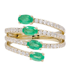 14K AAA Zambian Emerald Gold Ring (CIRARI)
