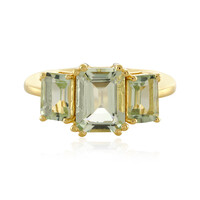 Green Amethyst Silver Ring