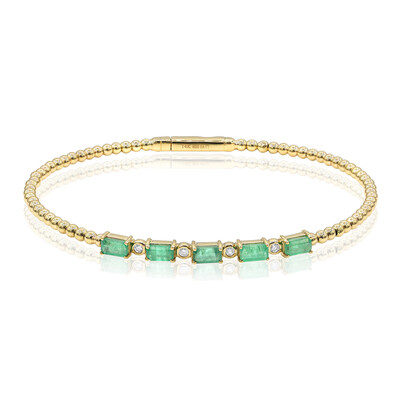 14K AAA Zambian Emerald Gold Bangle (CIRARI)
