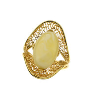 Baltic Amber Silver Ring