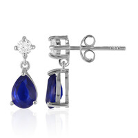 Royal Blue Spinel Silver Earrings