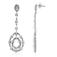 White Topaz Silver Earrings