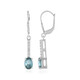 Teal Kyanite Silver Earrings