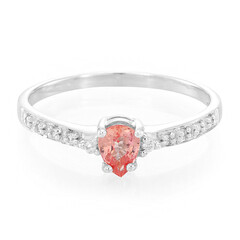 Padparadscha Sapphire Silver Ring