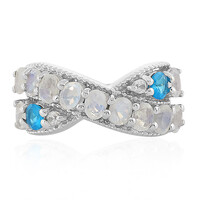 Rainbow Moonstone Silver Ring